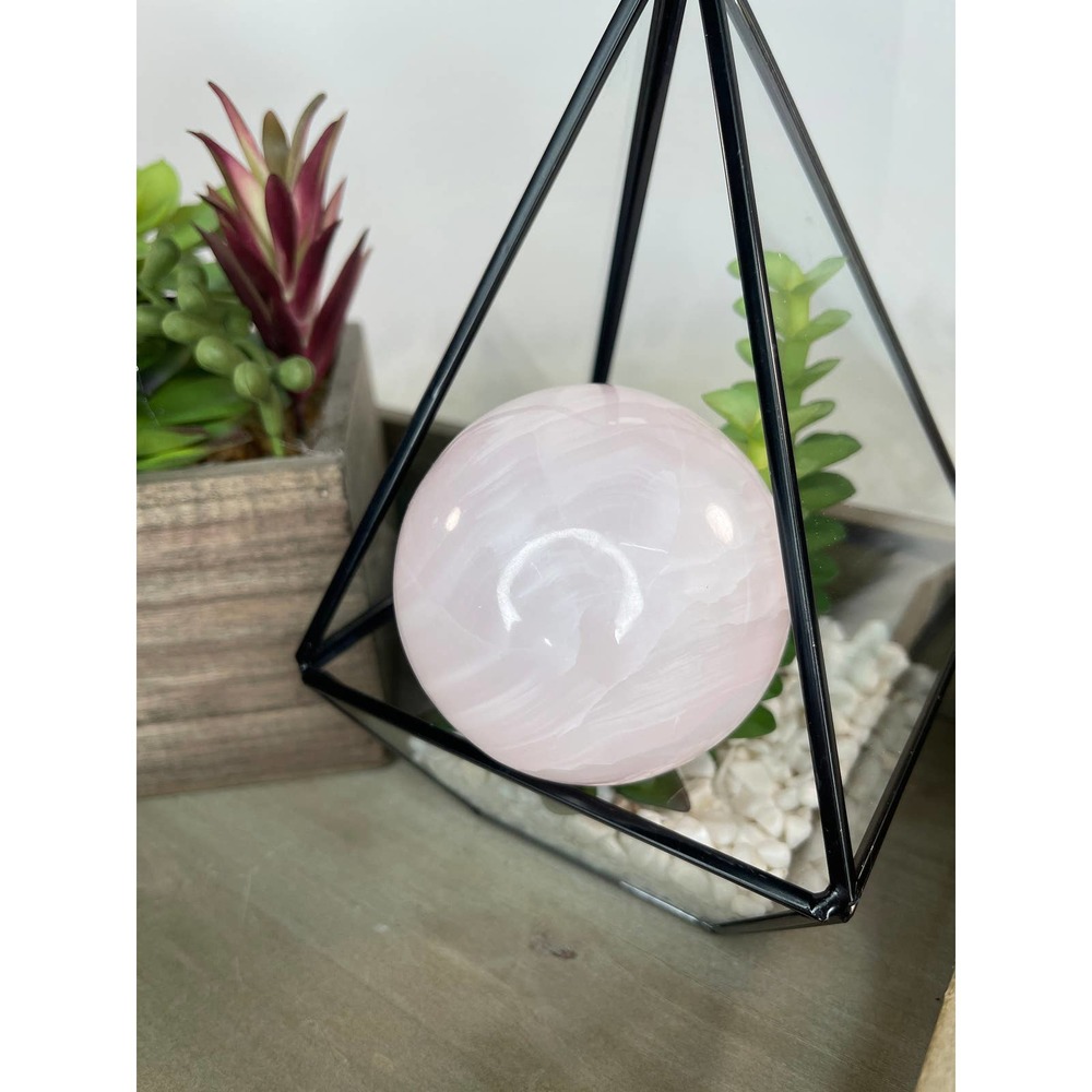 Pink Calcite Polished Round Sphere Crystal